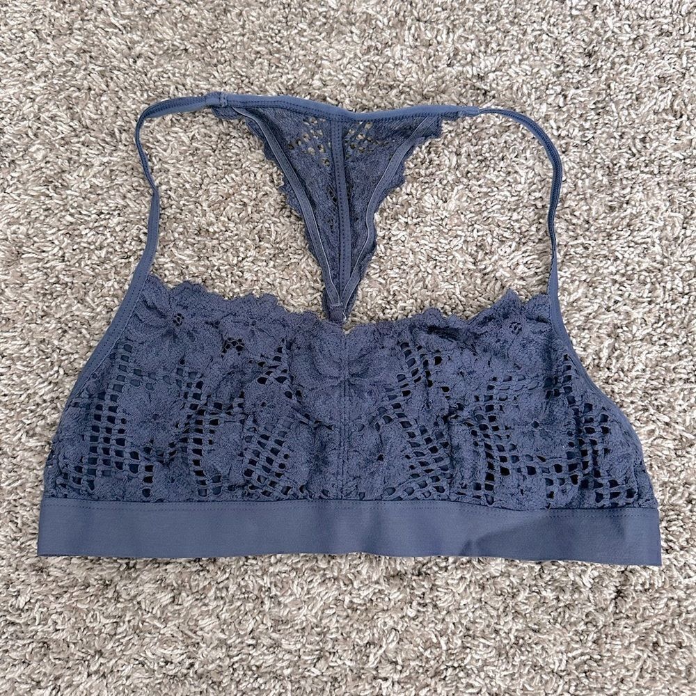 aerie lace bralette blue size medium